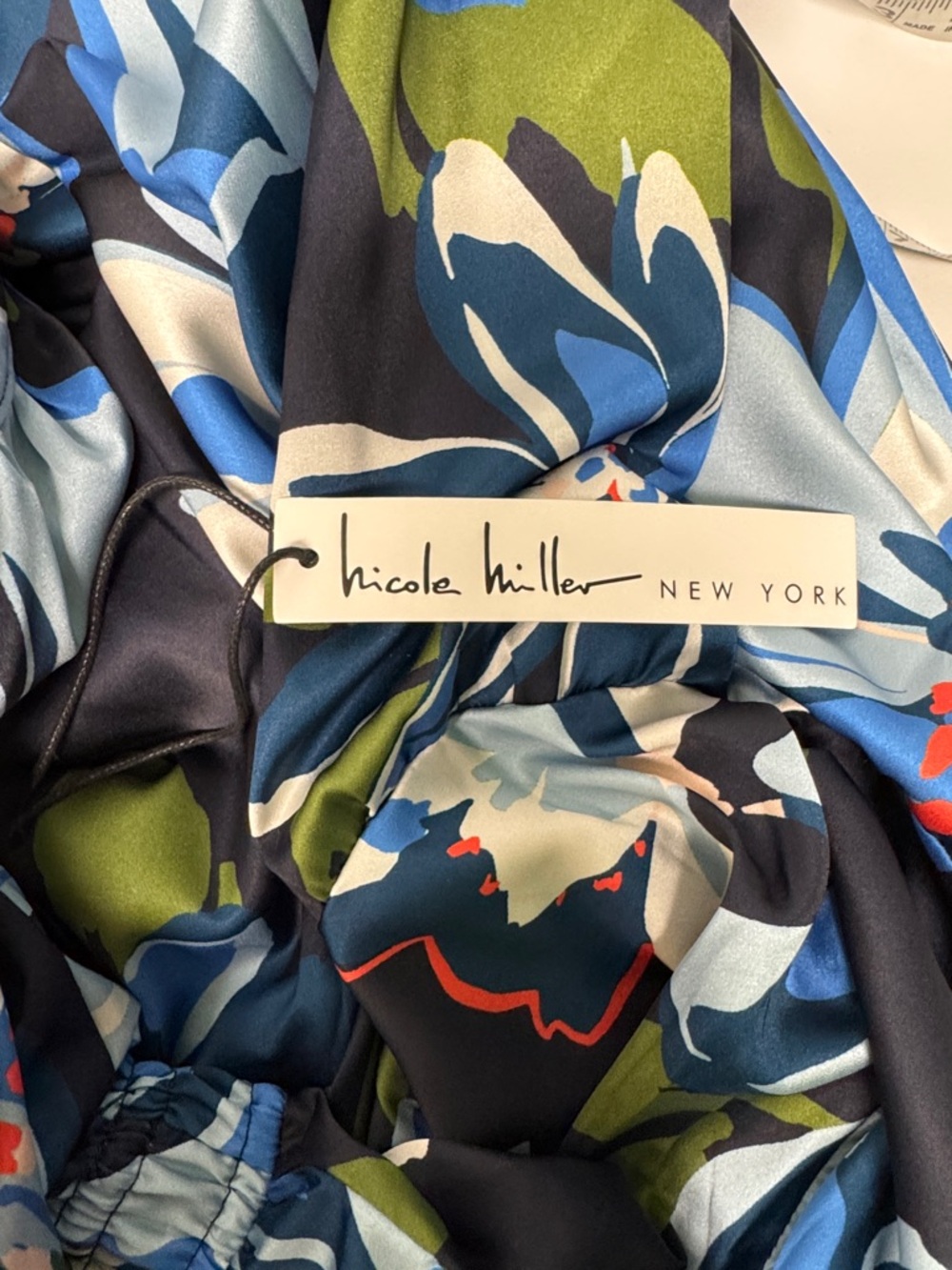 Nicole Miller New York Blue Floral Maxi Dress Size XL - Picture 11 of 11
